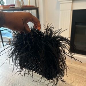 Feather beaded bag